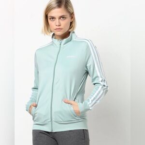 Adidas Essential 3-stripe Full Zip Tricot Track Jacket in Mint Green. Size L